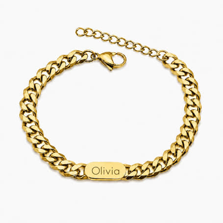 Charlery Graveerbare Heren Armband met Naam of Initialen goud 1