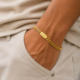 Charlery Graveerbare Heren Armband met Naam of Initialen goud