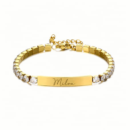Charlery Graveerbare Zirkonia Armband goud