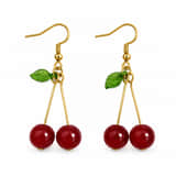 Charlery Oh Cherry Oorbellen rood - Handgemaakt
