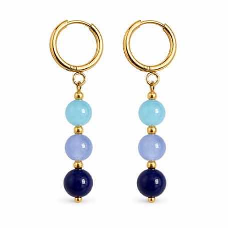 Charlery Oorbellen Livia Blauw - Handgemaakt