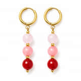 Charlery Oorbellen Livia Rood Roze - Handgemaakt