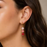 Charlery Oorbellen Livia Rood Roze - Handgemaakt