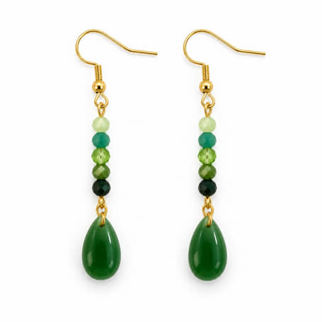 Charlery Oorbellen Jade Drop Groen